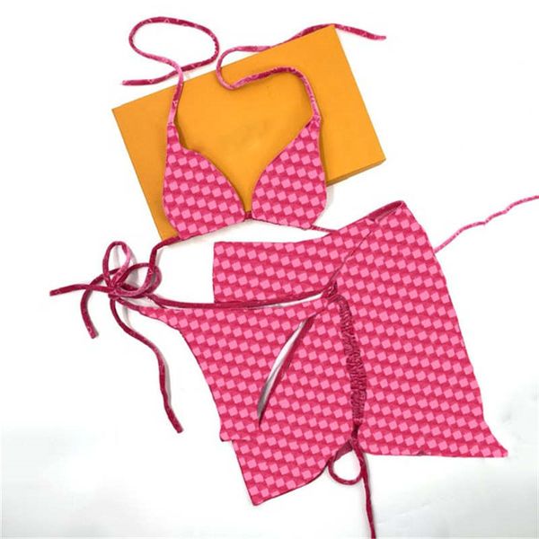 

bikinis set velvet swimwear bikini three piece textile jacquard letters swimsuit party charm ladies swimsuits