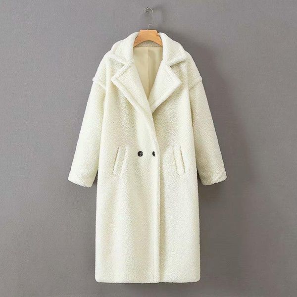 

Women's Fur & Faux Winter Clothing Jacket Coat For Women Long Windbreaker Teddy Plush Sleeve Thick Female Y86 DIKB, Black