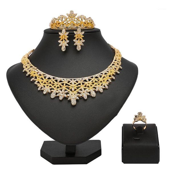 Orecchini Collana Right Noble Gold Designer Jewelry Set Nigeria Accessori donna Moda da sposa Perline africane all'ingrosso