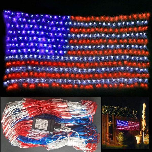 

strings beiaidi 420leds american flag mesh net fairy string light dc30v usa christmas garland for year independence day