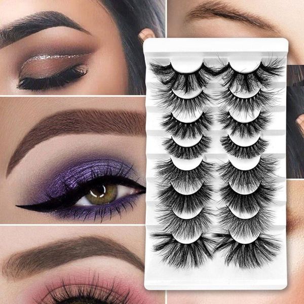 

false eyelashes 8 pairs of natural mink lashes long makeup 3d extend eye tools