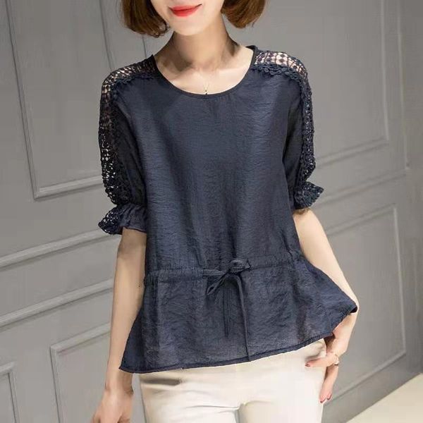 

shirts 2021 arrival of summer's korean girl style loosed raglan hollow sleeve blouse all combined the-neck sweater casual w107, White