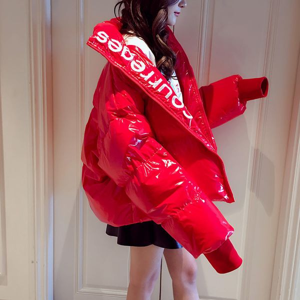 

women's down & parkas cotton quilted female jacket short winter loose girl cotton bun leather dink, Black