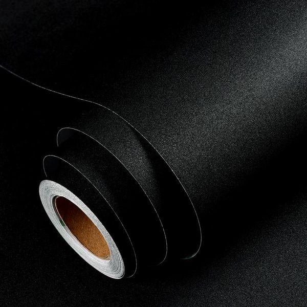 

wallpapers matte black wallpaper pvc self-adhesive shelf liner drawer peel and stick counterremovable contact paper wall decoration