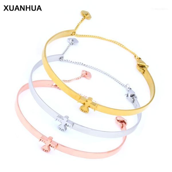 

bangle xuanhua wholesale stainless steel chain link bracelet adjustable fashion friendship bracelets for women 20211, Black