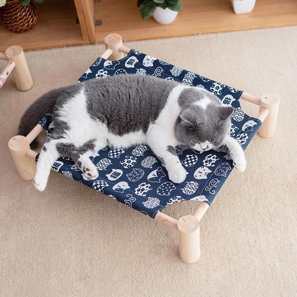 

cat beds & furniture summer breathable pet bed detachable raised kitty puppy nest supplies elevated pets cot for dog canvas