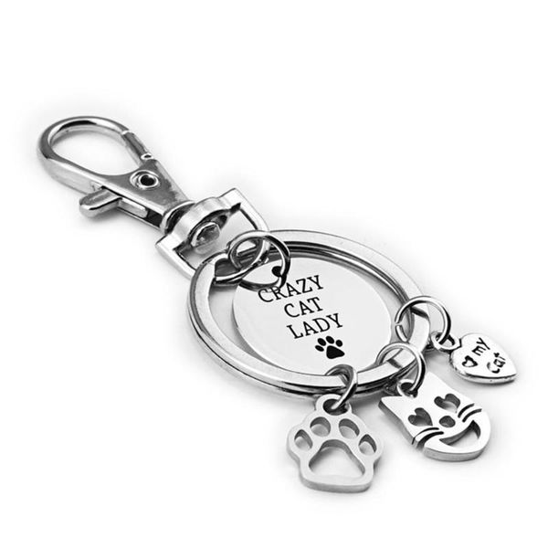 

decorative objects & figurines stainless steel key chain cute cat claw heart personalized engraved keyring keychain for friend family birthd