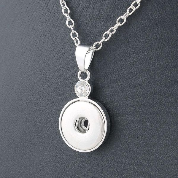 

classic round alloy 18mm xinnver snap button crystal necklace & pendant jewelry with bead chain woman diy zg041 party favor