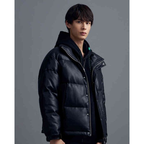 

winter 21 new solid color letter map comfortable men's down jacket, Black