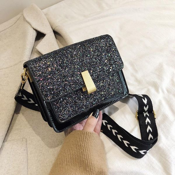 

korean style shoulder messenger bag women's fashion small square individual wide strap vintage cross body