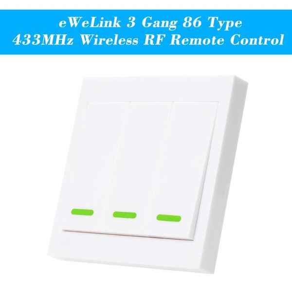 

ewelink push button wall light switch remote controller 3gang 86type on/off panel 433mhz rf control transmitter controlers