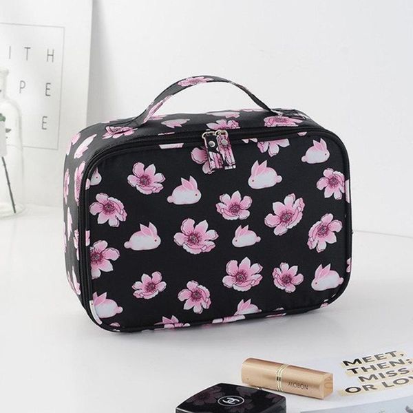 

fashion lady cosmetics cosmetic bag beautician storage bags kit large capacity women makeup box & cases