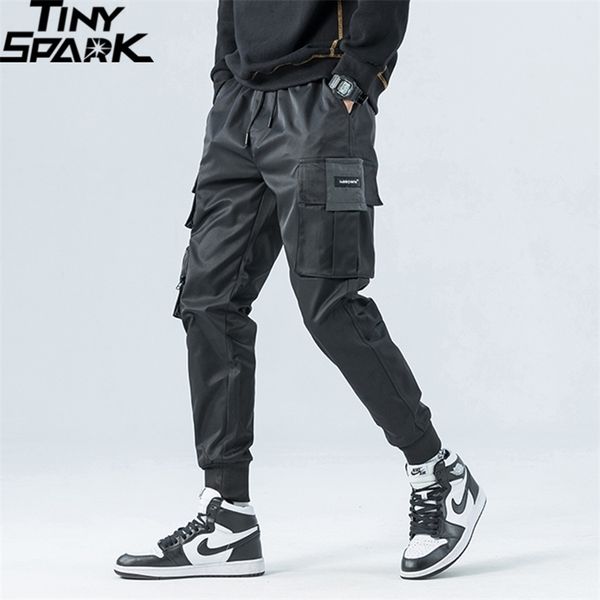 Hip Hop Cargo Hosen Streetwear Männer Harajuku Jogger Hosen HipHop Swag Ribbion Harem Hosen Taschen Sommer Herbst Hosen 211201