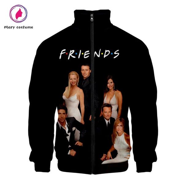 

women's jackets friends jacket men/women 3d polyester slim fit windbreaker men zipper fashion casual harajuku streetwear, Black;brown