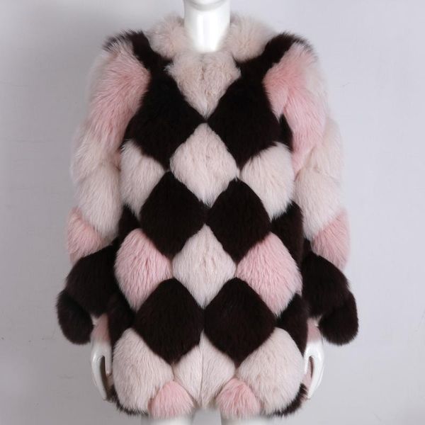 

women's fur & faux coat ladies natural long women winter, Black