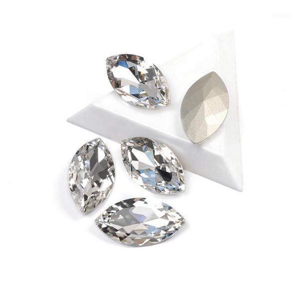 

4227 quality nails rhinestone navette shape crystal color glass rhinestones for 3d diy nail art decorations1, Silver;gold