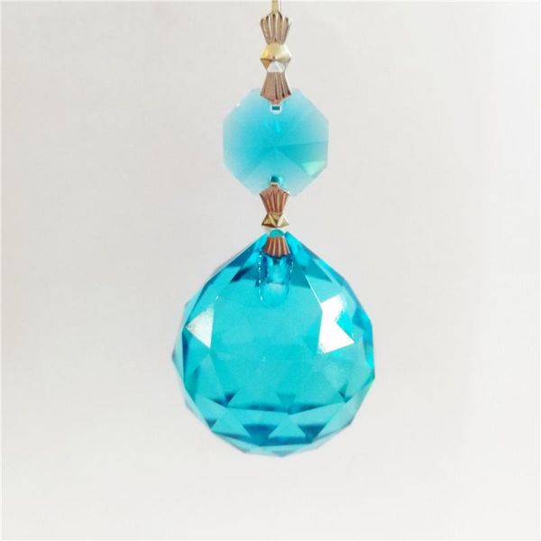 

chandelier crystal 30mm aquamarine faceted prism ball 14mm octagon suncatcher pendants