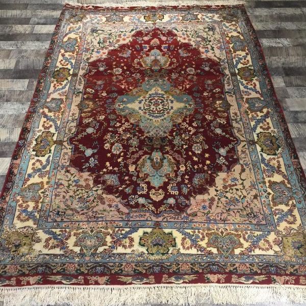 

carpets yilong 4'x6' classical turkish style luxury red carpet exquisite 100% wool handmade (yhw441s-4.5x6.5)
