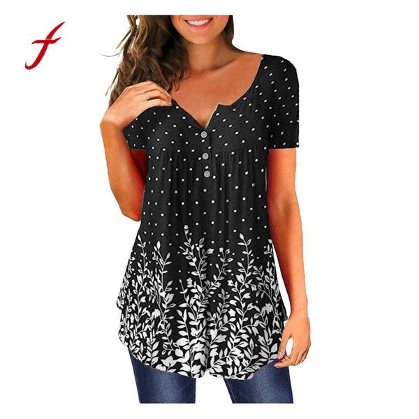

women's blouses & shirts floral print womens blouse v-neck button and short sleeve loose casual boho women vintage blusas haut femme, White