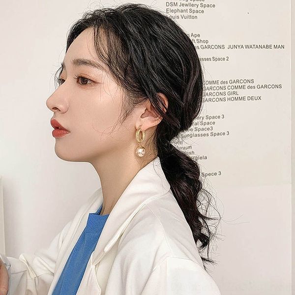 

aebg 925 silver needle niche design french stud metal temperament pearl earringsearrings and earringshigh atmosphere pearl women, Golden;silver