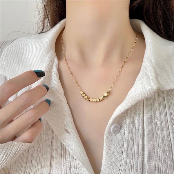 

chains simple high small square necklaces for women jewlery charms, Silver