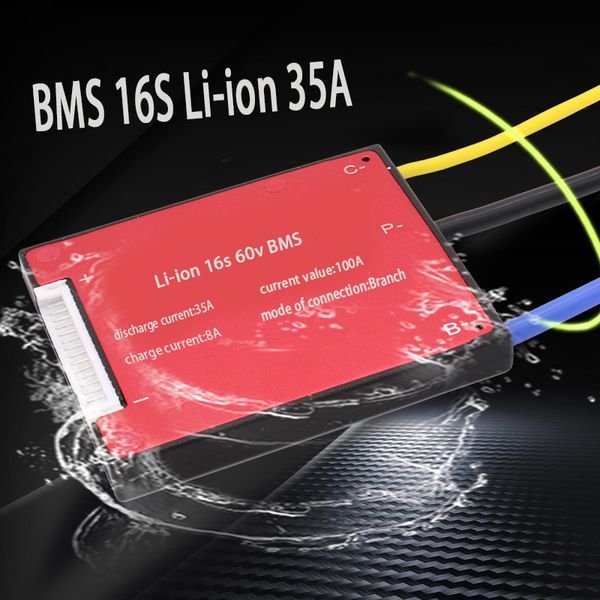 16S 60V BMS batteria al litio circuito di protezione 25/35/45 / 60A protezione bordo impermeabile per 48V Li-ion motorino batteria