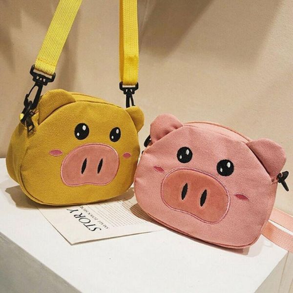 

backpacks fashion women's handbag cute cartoon pig mini bag miss outdoor shoulder canvas casual crossbody messenger
