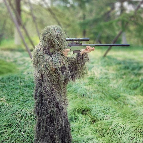 

hunting sets 3d ghillie suit jungle camouflage geely clothing cs withered grass training polyester full cover suits, Camo