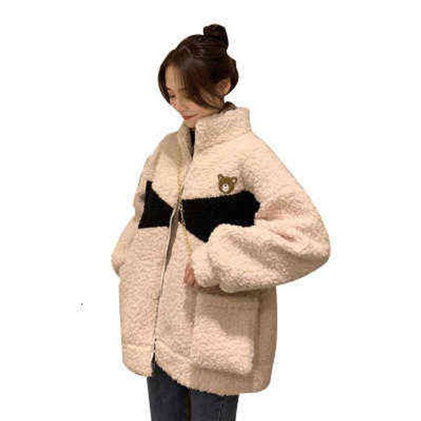 

large size can compare the quality. 2021 lamb cashmere women's winter versatile wool coat, Black;brown