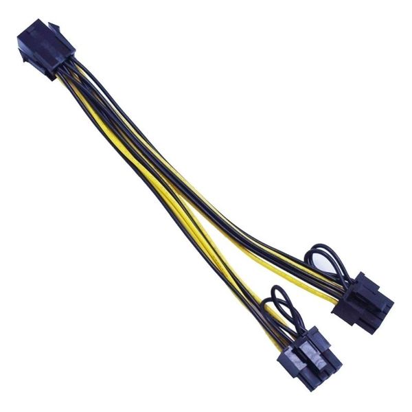 

computer cables & connectors 10/20/30 pcs 6-pin pci express to 2 x pcie 8 (6+2) pin motherboard graphics video card pci-e gpu vga splitter p