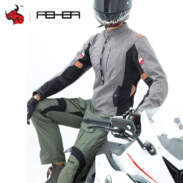 

motorcycle apparel feher summer jacket +pants moto tooling pants breathable ce protective gear motocross set jakcet