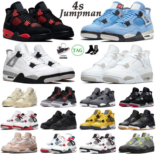 

og 4 4s basketball shoes men women jumpman red thunder infrared black cat bred motosports blue white cement mens trainers sport sneakers