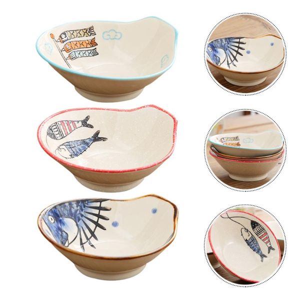

3pcs mini bowls vintage kimchi ceramic seasoning sauce