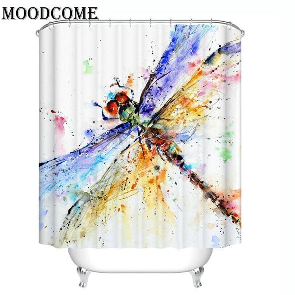 

shower curtains dragonfly bathroom curtain waterproof drop painting bath for