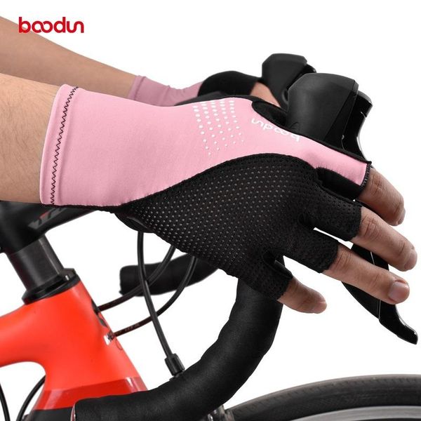 

cycling gloves boodun 4 colors summer bike women men half finger with gel pad mtb road riding bicycle racing, Black