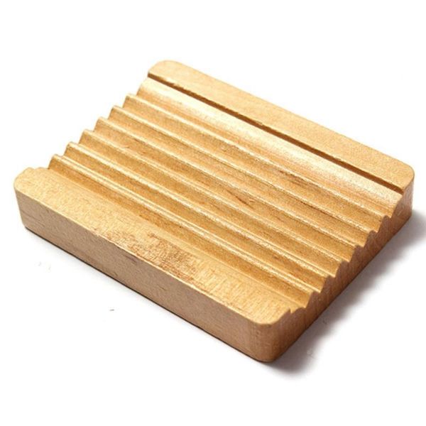 

soap dishes trapezoid natural wood tray holder plate dish box case storage shower 10x7.5cm