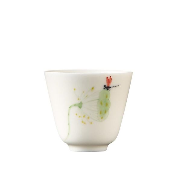 

cups & saucers white porcelain tea set hand drawn cup jade master household single