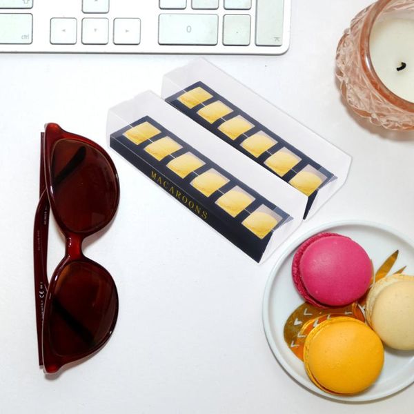 

10pcs plastic baker wrapping box macaroon packing dessert gift wrap