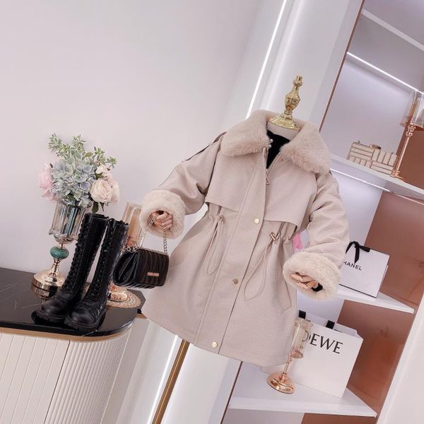 

jackets 2021 girls thicken coat winter fashion jacket kids clothes 4-9 years, Blue;gray