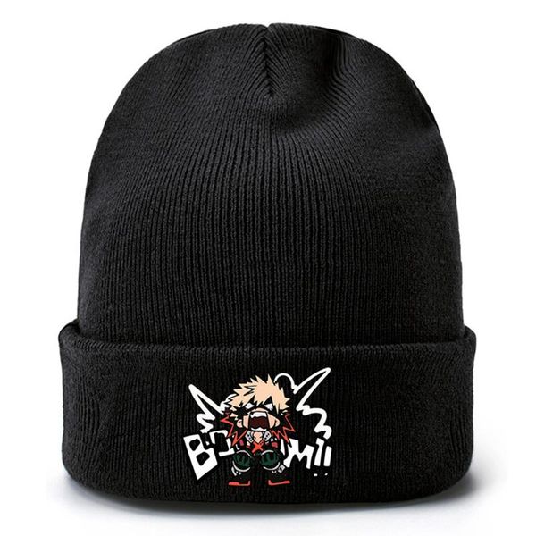 

party masks anime boku no hero academia bakugou katsuki knitted cap hip-hop warm cosplay hat unisex