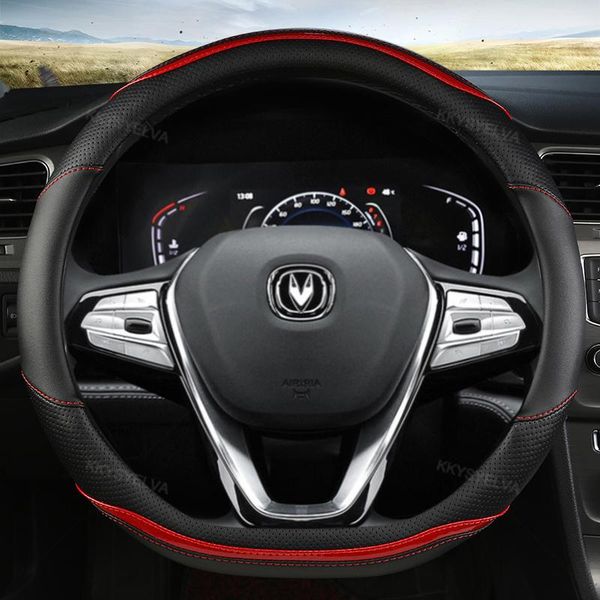 

steering wheel covers for changan cs95 cs85 cs75 cs55 cs35 cs15 eado cx70 car cover microfiber leather + carbon fiber auto accessories
