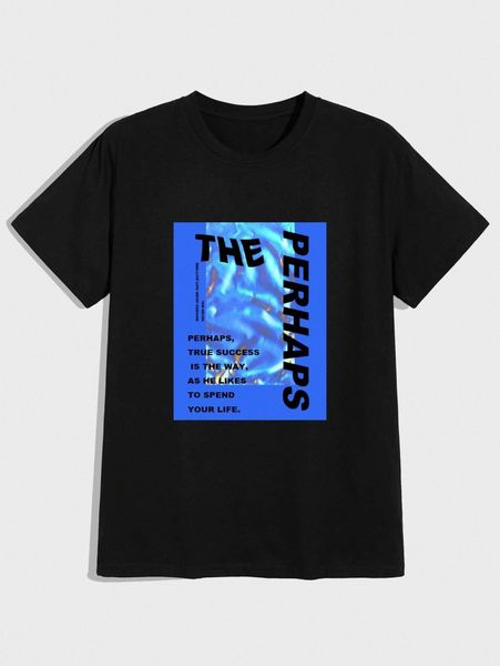 

romwe guys slogan graphic tee b1bp#, White;black