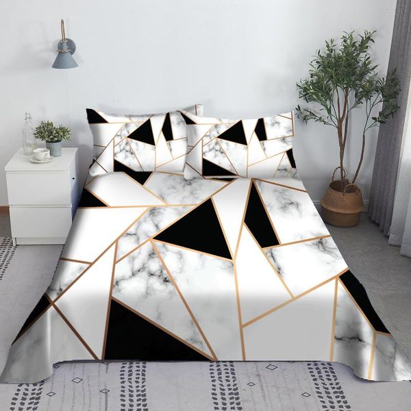 

sheets & sets marble 3d printed polyester bed flat sheet with case cute bedding for kids adults use 0.9/1.2/1.5/1.8/2.0m