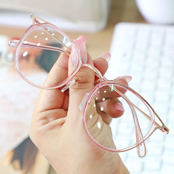

sunglasses 1pc cat eye anti blue rays eyeglasses women's light blocking computer glasses female plain mirror frame eyewear, White;black