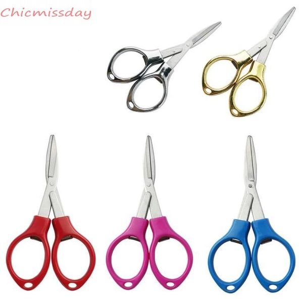 

folding stainless steel scissors fishing scissor keychain camping mini cutter school stationery