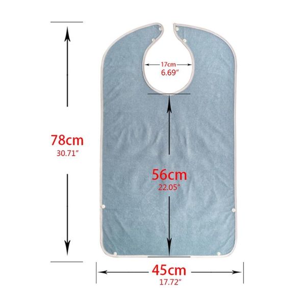 

bibs & burp cloths j60b 78x45cm waterproof meal eating drinking bib senior citizen aid aprons elderly aged mealtime cloth protector