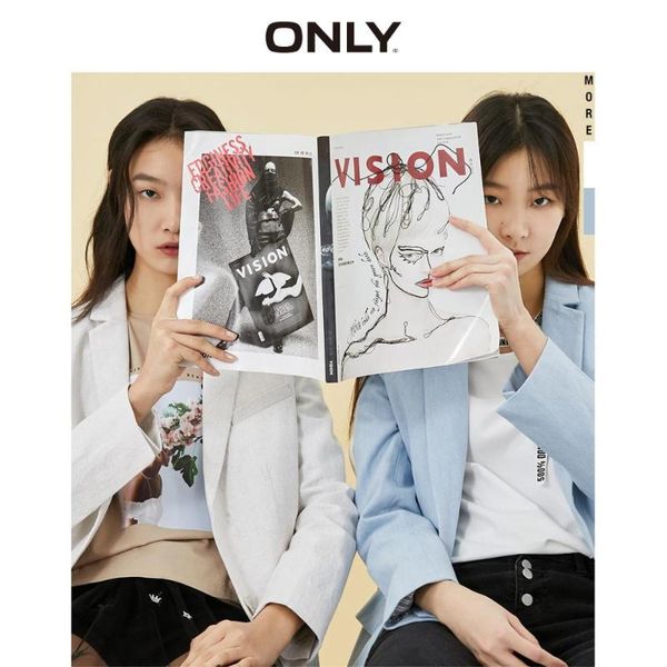 

women's loose straight fit denim suit jacket | 120215501 suits & blazers, White;black