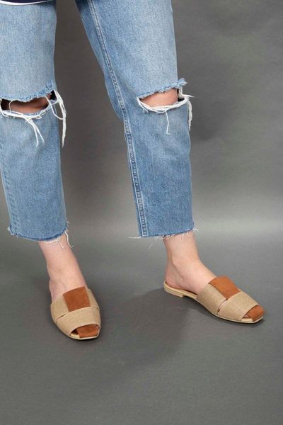 

slippers tan suede women 's female np.ter319t, Black