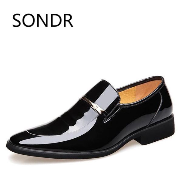 

dress shoes men oxford leather fashion business pointed wedding, Black