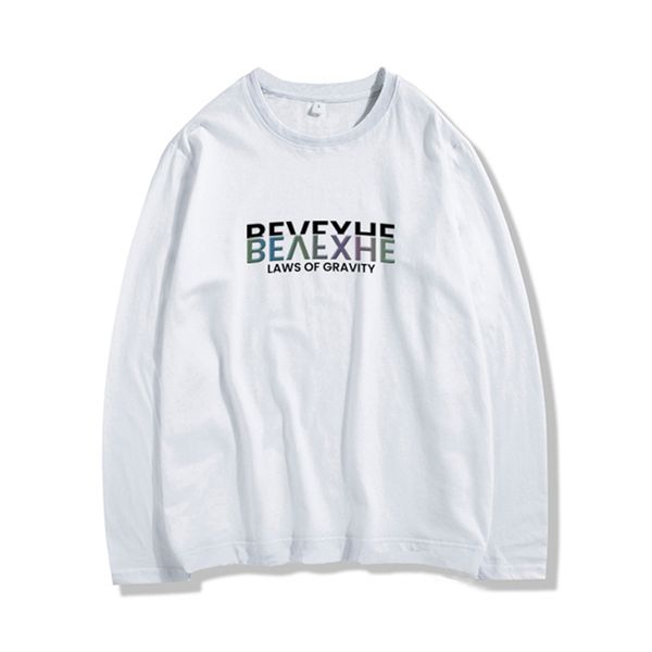 

men's designer long sleeve t-shirt men' cotton loose fashion spring autumn round neck bottom shirt autumns, White;black